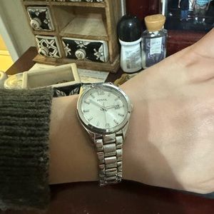 Fossil watch for women in silver
